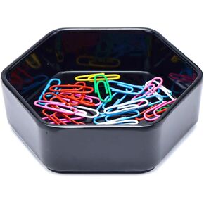 NatsumeBasics Black Paper Clip Holder 30 Paper Clips Cute Plastic Paper Clip Supenser حامل للمكتب المنظم للمكاتب الإكسسوارات المدرسية المستلزمات (أسود)