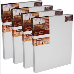 تحفة Z4MC-2127 MONET PRO 1.5 "Deep Carmel Portrait Smooth 10.3 Oz Cotton Canvas 21" × 27 "White 4 Pack