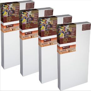 Masterpiece Z4DC-2854 3D Pro 2.5 "Deep Carmel Portrait Smooth 10.3 Oz Cotton Canvas 28" × 54 "White 4 Pack