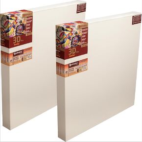 Masterpiece Z2DC-4665 3D Pro 2.5 "Deep Carmel Portrait Smooth 10.3 Oz Cotton Canvas 46" × 65 "White 2 Pack