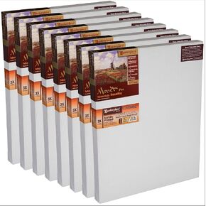 تحفة Z8MC-1016 MONET PRO 1.5 "Deep Carmel Portrait Smooth 10.3 Oz Cotton Canvas 10" × 16 "White 8 Pack