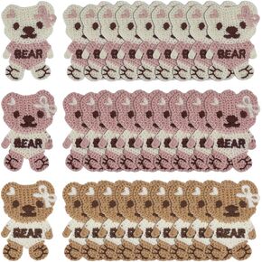 Fingerinspire 40 pcs 4 ألوان صغيرة من الكروشيه Crochet قطعة قماش متبكّمة 2.48 × 1