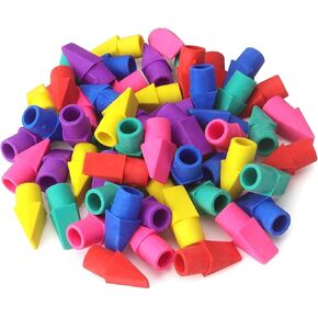 10pcs Pencil Top Erasers in Assorted Colors - Latex-Free Cap Erasers for Pencils, Perfect for School, Office, and Classroom, Multicolor Eraser Toppers for Students and Teachers(Random)