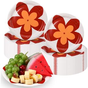 Zhehao 50 Pcs Hawaiian Paper Plates Hawaiian Birthday Party Plates Aloha Disposable Paper Plates Tropical Luau Party Decorations Summer Hawaiian Party Decorations