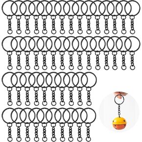 120pcs Split Key Ring with Chain,60pcs Keychain Rings with Chain and Jump Rings 60pcs Lobster Claw Clasps for Keychain Making DIY Crafts(Silver)