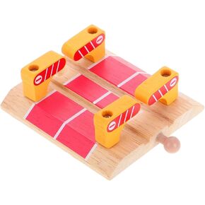 لعبة Bestonzon Railroad Crossing Toy ، إكسسوارات المسار الخشبية Track Track Track Toy Railing Toys Terk Train Train Wooden Railway Road Wooden Road Road ، ملحق قطار خشبي تفاعلي للأطفال