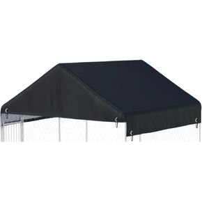 Outdoor Dog Kennel Replacement Cover for 4.2x4ft Dog Kennel 600D Heavy Duty Waterproof UV Resistant - Black (Top Cover Included Only)