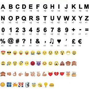 Extra Letters Number Symbols Cards 148pcs Black and White, Changeable, Compatible A4, Own Sayings, Sales Business, Kids