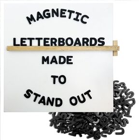 Magnetic Letter Boards - Changeable Letterboard - Rich Wood Finish - Room/Office/Home Decor Signs (10x10 inch, Smoke) in Kuwait