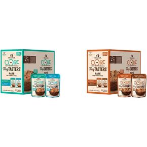 Wellness Core Tiny Tasters Wet Cat Food Pate ، Seafood & Poultry Parent Pack Back ، حقائب 1.75 أونصة (حزمة 24)