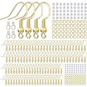 925 Sterling Silver Plated Earring Hooks for Jewelry Making, 300 Pcs Hypoallergenic DIY Earring Making Supplies Kit, Upgraded French Ear Fish Hook Earing Findings Wires Parts Hardware Pieces (Silver)