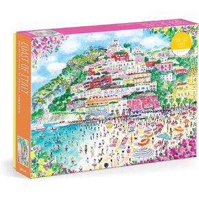 ساحل جاليسون في إيطاليا - أحجية Michael Storrings Jigsaw Michael التي تضم أعمالًا فنية جميلة من Positano Italy Summer Beach