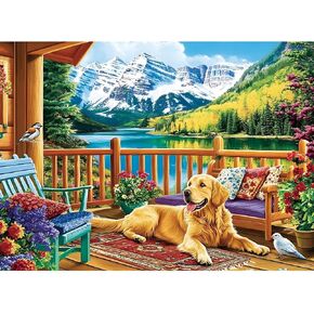Puzzles for Adults 500 Pieces, Jigsaw Puzzles 500 Pieces Dog Mountain Jigsaw Puzzle Adult Puzzles Recycled Cardboard Puzzle Game Family Activity Nights Birthday Gift Toy 20.5x15inch
