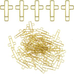 50 PCS Cross Cross Paper Clips - مستلزمات دراسة الكتاب المقدس متعددة الاستخدامات ، أيضًا رائعة مثل مقاطع الورق المجلات والإشارات المرجعية