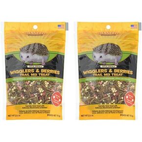 Sunseed Vita Prima Wigglers & Berries Hedgehog Treat - Mealworms for Hedgehogs - Small Animal Trail Mix Snack
