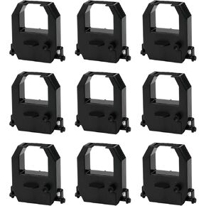 9-Pack AMANO CLATTERS RIGHON RIBBON RIBBON FITS AMANO PIX 10/15/20/21/25/35/28/55/75/95/200/3000/4000 ، AMANO TCX Clocks ، جميع الطرز ، الحبر الأسود ، الحبر الأسود ،