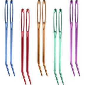 Yarn Needle, 10 PCS Large Eye Tapestry Needle Stainless Steel Bent Yarn Darning Needles Colorful Sharp Wool Weaving Crochet Needles for Crochet Embroidery Projects