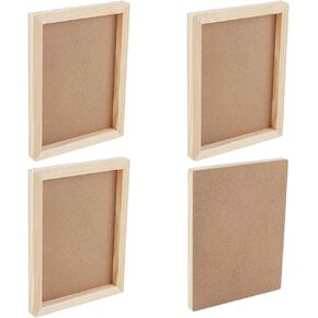 OLYCRAFT 4Pcs Unfinished Wood Canvas Panels 8x6 Inch Natural Wooden Board 0.5 Inch Thick Blank Wooden Canvas Boards Wood Panel Boards Rectangle Board for Tabletop Display DIY Painting Craft Projects