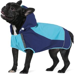 IECOii Dog Raincoat, Adjustable Dog Rain Jacket with Reflective Stripes, Dog Rain Coat with Hood, Waterproof Lightweight Dog Coat, Dog Raincoat with Magic Sticker, Pet Raincoat for Medium Large Dogs