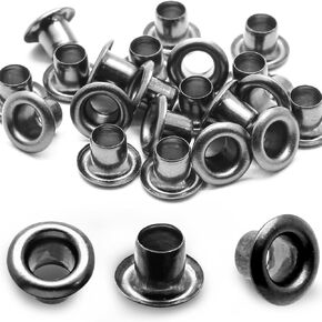 yiiseejo 200 PCS 1/8 Inch (3mm) معرفات الجبان ، رفون جروميت معدني ، عيينة دعم ذاتية للحافظة DIY ، صنع الغمد ، الملابس (الذهب)