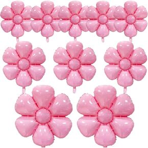 Daisy Balloons- 14Pcs Daisy Flower Foil Balloons for One or Two Groovy Party Decorations Girls Daisy Themed Birthday Party Baby Shower Wedding Balloon Decorations White