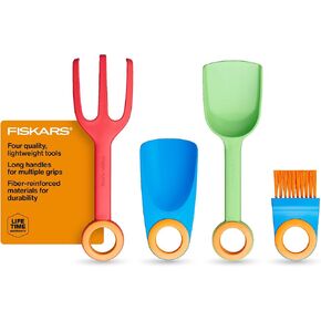 Fiskars® Kids Cleant Rake and Broom Set - Kids Gardening Set - 2 قطعة