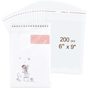 300pcs أكياس ختم ختم ختم الذات - أكياس ملفات تعريف الارتباط والحلوى والخبز (5 × 6 بوصات)