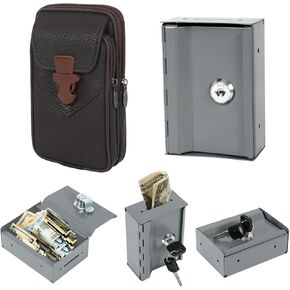 Metal Gambling Box with 2 Keys Portable Cash Box for Gambler Lock Metal Pocket with Case Pocket Sized Gamble OrganizerWinners Bank Casino Cash Holder with Keys for Gambling Gifts Home Games Storage