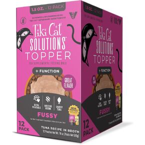 Tiki Cat Solutions topper multipack ، routs ، وصفة التونة في مرق ، 1.5 أوقية. الحقيبة (12 عدد)