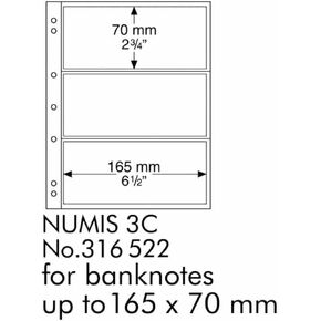 LEUCHTTURM1917 Coin Sheets NUMIS, 3 Pockets for banknotes