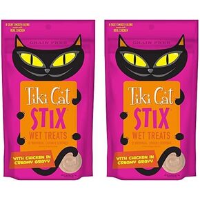 Tiki Cat stix Mousse ، وفرد واحد يخدم علاج العص أو الغذاء الجاف ، مع الدجاج في مرق دسم ، 6 أوقية. الحقيبة (حزمة 24)