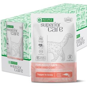 Nature's Protection Care Superior Care Cat Food - Tuna Fish & Sea Bass Pass Toppers toppers for Kittens ، Natural ، High Protein ، 2.46 Oz. الحقائب (24 حزمة)