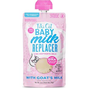 Tiki Cat Baby Milk Replacer ، حليب الماعز ، 6 أوقية. حقيبة الصب الأساسي (6 عدد)