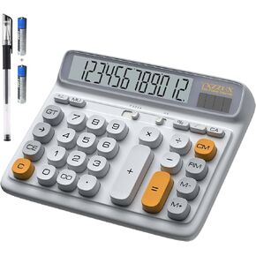 آلة حاسبة لسطح المكتب مع شاشة LCD كبيرة 5 بوصات ، ومكتب Office للبطارية المكتب من 12 WAND من 12 اتجاهًا مع أزرار كبيرة للأعمال والمحاسبة والاستخدام المنزلي (أسود)