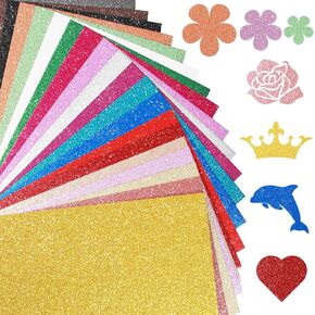 Herda 40 Sheets 20 Colite Glitter Cardstock ، 250gsm A5 Glitter Paper Stock No-shed shick shickly stock ، premium shimmer cardstock for cricut ، الحرف اليدوية ، مشاريع DIY ، غطاء التخرج ، صنع البطاقات ، سجل القصاصات
