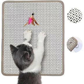 SCISAL CAT NAIL FILE SCRARKER مع أكسيد الألومنيوم 80 درجة ، وسادة خدش القطط القابلة للتركيب على الحائط/الأرضية ، وخدوش القط الطبيعية التي تقوم بتقليم المخلب ويحمي الأثاث (14.81 "x11.12")