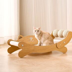 Cat Scratchers for Indoor Cats, Larger Scratch Pad for Cats, Scratcher Pad with Ball Toy Cat Scratching Board, Cat Lounger Scratcher, Cat Scratch Pad Cat Scratcher Lounge