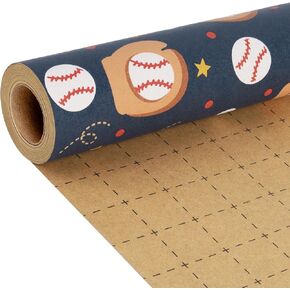 BIOBROWN Space Wrapping Paper for Kids - 17 Inches X 33 Feet (47 sq. ft. ttl.) - Outer Space Design Birthday Gift Wrap for Baby Shower, Birthday, Party, Holiday, Boys Girls