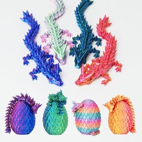 4 PCS 3D Dragon Printed Dragon ، Mystery Crystal Dragon Egg ، Dragon Egg Gift for Kids (Dragon Egg)