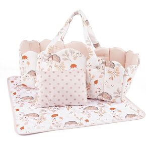 Babeside 3 PCS Baby Doll Bassinet with Doll Bedding for Phens-22 Inch Babydolls ، print print baby baby crib مع بطانية لإكسسوارات دمية طفل تولد من جديد ، أبيض.