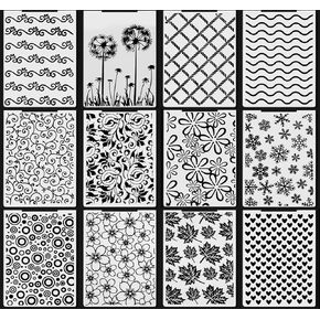 12pcs مجلدات النقش البلاستيكية لصنع البطاقات قالب آلة قالب بطاقة ورق stencil من زهرة الزهرة مجلد للاشتعال لألبوم مصورة DIY زخرفة الحرف ، 4.1 × 5.8 بوصة