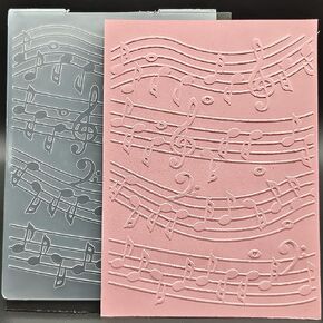Plastic Embossing Folder A6 Size Music Staff Pattern Paper Crafts Plastic Textured Impressions for Card Making Scrapbooking