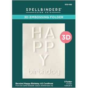 Spellbinders مشطوف عيد ميلاد سعيد A2 Cardfront 3D مجلد النقش