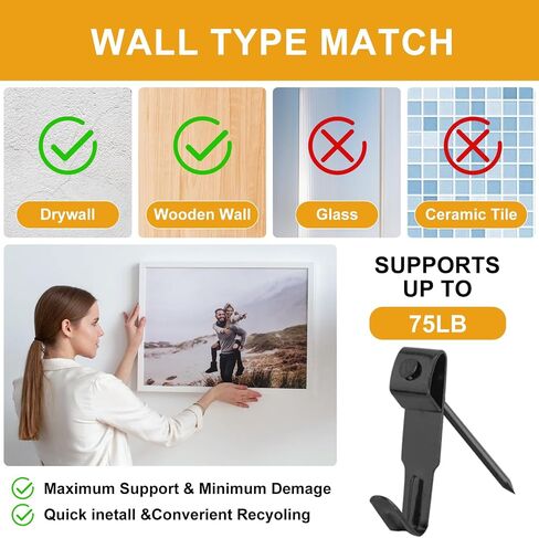 شماعات صور Kurui ، 385pcs صورة معلقة مع السنانير الشاقة معلقة ، Sawtooth ، أظافر الأجهزة وأداة تعليق الصور ، شماعات الجدار للإطار ، الرسم ، الفن ، الصورة (الفضة) in Kuwait