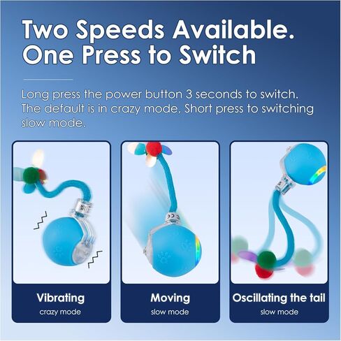 Interactive Cat Toys Ball with Brid Sound, Upgraded Rolling Moving Cat Ball with Tail, Automatic Cats/Kitten Toys for Bored Indoor Adult Cats, Motion Activated, Red in Saudi Arabia