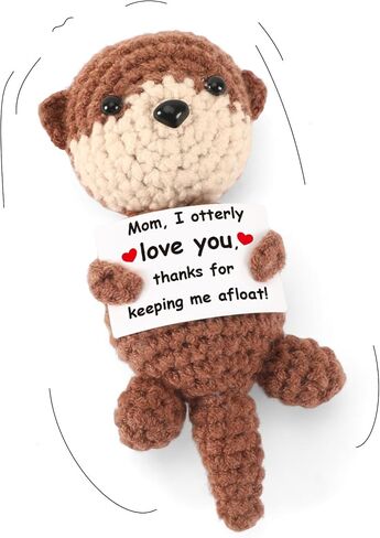 Positive Crochet Otter Gifts for Mother’s Day, Mom I Otterly Love You Handmade Crochet Animals for Mom Birthday Gifts Bonus Mother in Law Stepmom from Daughter Son in Saudi Arabia