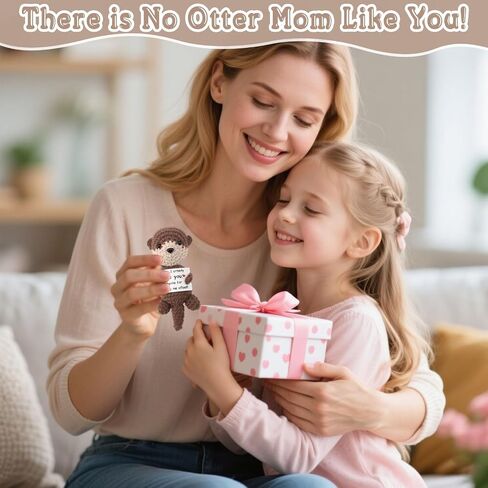 Positive Crochet Otter Gifts for Mother’s Day, Mom I Otterly Love You Handmade Crochet Animals for Mom Birthday Gifts Bonus Mother in Law Stepmom from Daughter Son in Saudi Arabia