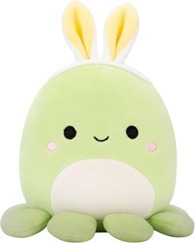Squishmallows Original 5in Caleb The Green Octopus with Bunny Ears – Official Jazwares Easter Plush (Little) in Saudi Arabia