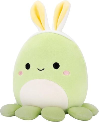 Squishmallows Original 5in Caleb The Green Octopus with Bunny Ears – Official Jazwares Easter Plush (Little) in Saudi Arabia