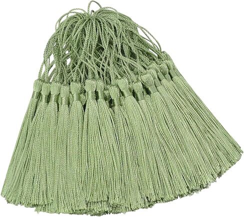 Handmade Graduation Bookmark Tassel Craft: 100pcs 5 Inches Silky Floss Soft Book Mark Tassels with Loops for DIY, Jewelry Making,Bookmarks,Souvenir, Graduation Tassel (Grass Green) in Saudi Arabia